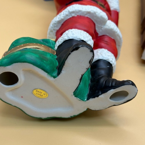 Santa Claus Figurine Porcelain Red White Toys Sack - Picture 4 of 16
